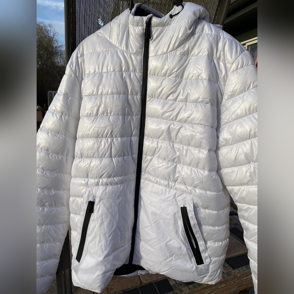 Men's Kenneth Cole Jacket White Bomber XXL Sherpa